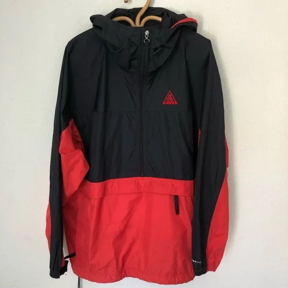 Nike ACG Mens Pullover Jacket size Large Half Zip Lightweight Windbreaker Hooded - Picture 1 of 8